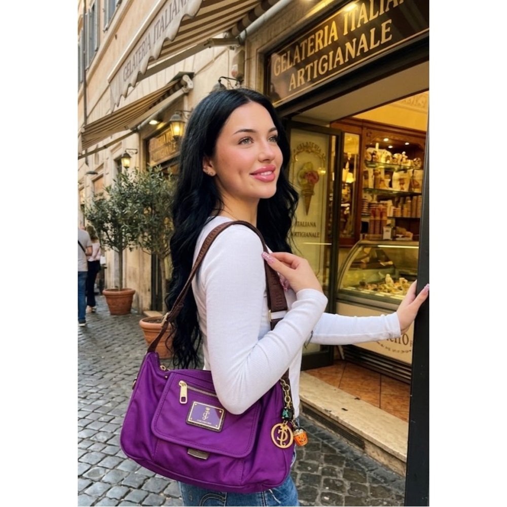 Vintage Juicy Couture purple shoulder bag with charms